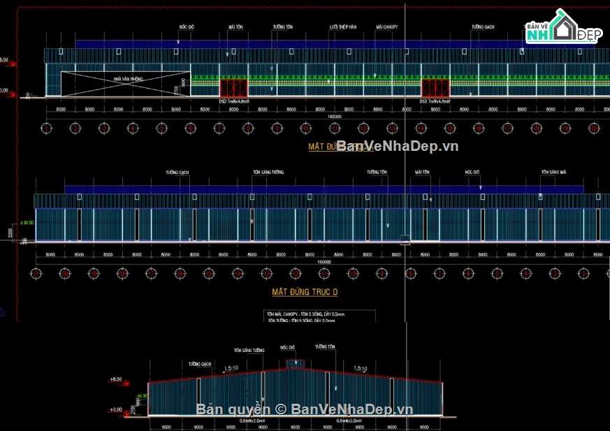 Bản vẽ cột kèo nhà xưởng 81m,Bản vẽ cửa nóc gió nhà xưởng,Bản vẽ dầm cầu trục nhà xưởng,Bản vẽ kết cấu thép nhà xưởng 81m