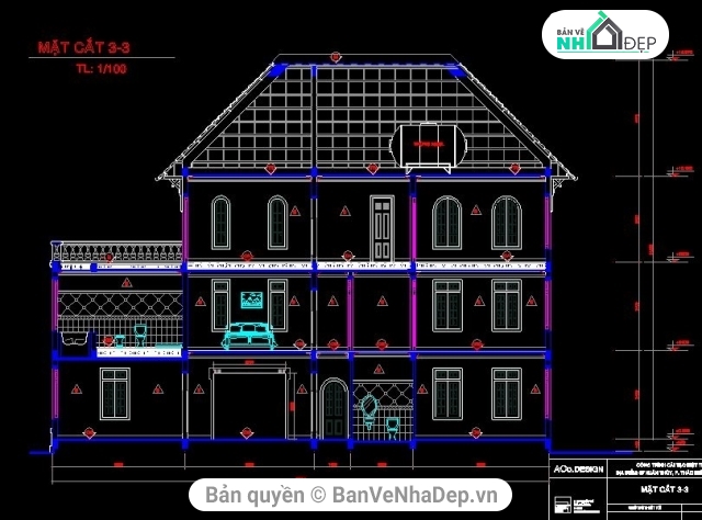 biệt thự 3 tầng,kiến trúc 3 tầng,mẫu nhà 3 tầng