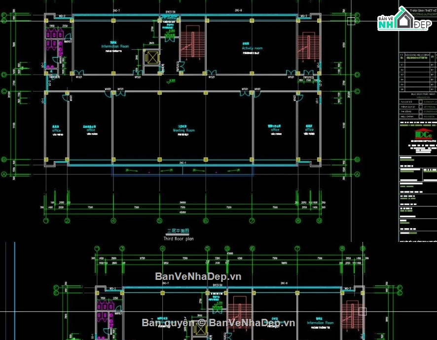 nhà văn phòng 5 tầng,bản vẽ nhà văn phòng,file cad nhà văn phòng