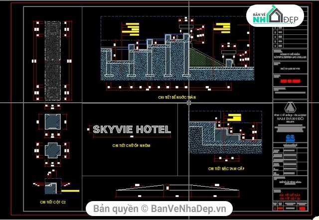 khách sạn skyvie,bản vẽ khách sạn skyvie- sầm sơn - TH,bản vẽ khách sạn đẹp,kiến trúc khách sạn,mẫu thiết kế khách sạn