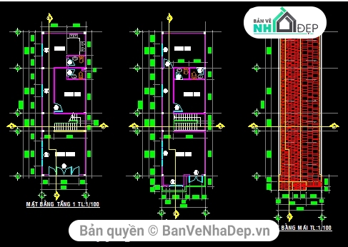 Bản vẽ,Biệt thự,kiến trúc 2 tầng,file auto cad,biệt thự mái thái,bản vẽ autocad