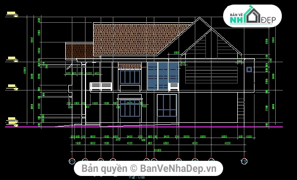 Biệt thự 8x21m,kiến trúc tầng mái,kiến trúc 2 tầng,Biệtthự mái thái 8x21,bản vẽ biệt thự 2 tầng,thiết kế biệt thự 2 tầng