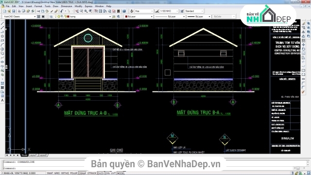 bản vẽ kiến trúc bungalow,hạng mục kiến trúc,kiến trúc hạng mục,thiết kế nhà bungalow