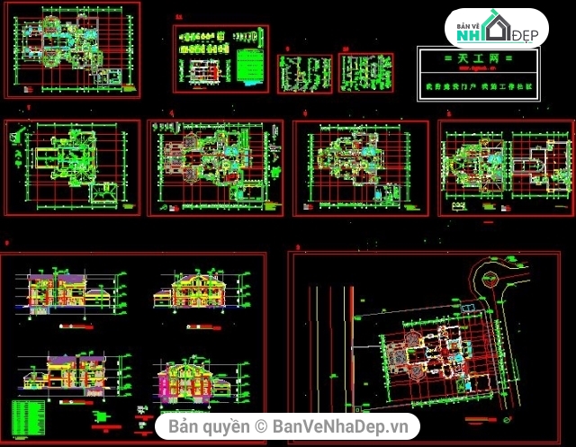 8 mẫu nhà biệt thự 2 tầng có phong cách kiến trúc độc đáo, file free cho các bạn tham khảo