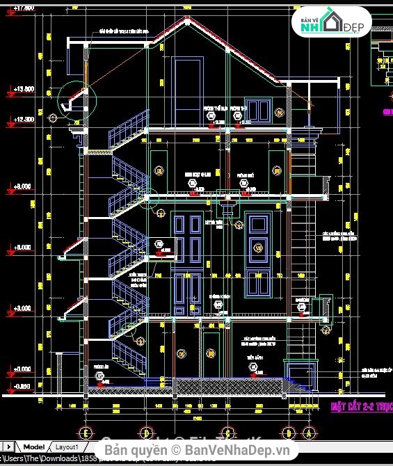 Bản vẽ nhà 5 tầng 15x18m,biệt thự đẹp 5 tầng,bản vẽ biệt thự 5 tầng,biệt thự phố,nhà phố 5 tầng