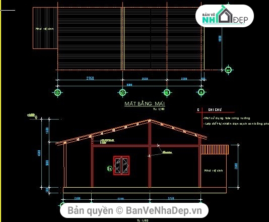 nhà cấp 4 4x9.2m,nhà kích thước 4 x 19m,nhà kích thước 4x9.2m,thiết kế nhà cấp 4,file cad nhà cấp 4,bản vẽ nhà cấp 4