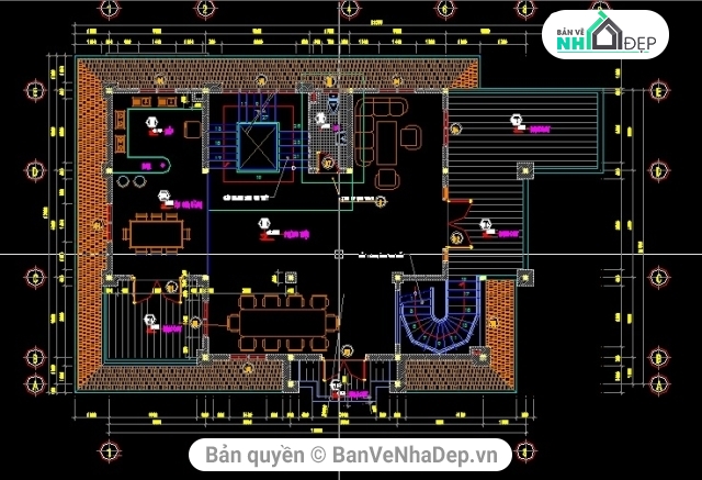 biệt thự 5 tầng,bản vẽ biệt thự 5 tầng 12x18m,biệt thự 12500x18000 đẹp,bản vẽ chi tiết biệt thự 5 tầng