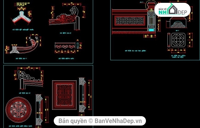 Bản vẽ hoa văn đình chùa,hoa văn đình chùa,file cad họa tiết đình chùa,thiết kế hoa văn chùa,hoa văn miếu