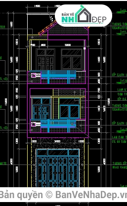 nhà phố 3 tầng 4.5x19m,Bản vẽ nhà phố,bản vẽ nhà phố 3 tầng,thiết kế nhà phố 3 tầng,file cad nhà phố 3 tầng