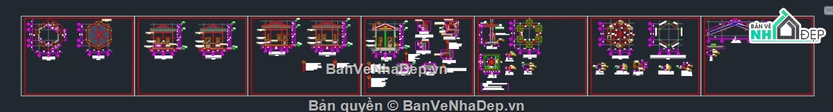 nhà bảo vệ,bản vẽ autocad nhà bảo vệ,bản vẽ nhà bảo vệ lục giác