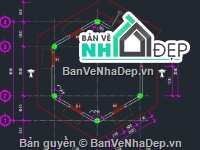 nhà bảo vệ,bản vẽ autocad nhà bảo vệ,bản vẽ nhà bảo vệ lục giác