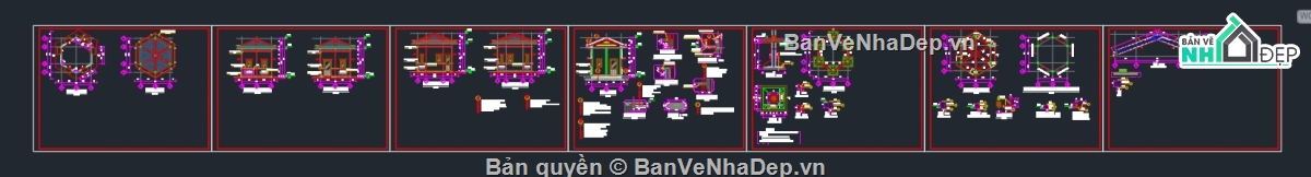 nhà bảo vệ,bản vẽ autocad nhà bảo vệ,bản vẽ nhà bảo vệ lục giác