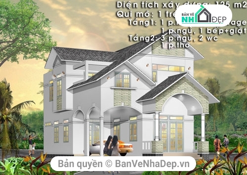 Biệt thự 2 tầng rưỡi,Biệt thự kích thước 4mx13m,Biệt thự kích thước 14x18m,biệt thự 4 tầng