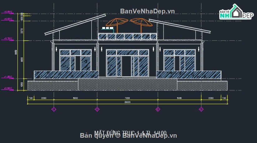 Thiết kế biệt thự,File autocad biệt thự,cad biệt thự,biệt thự sân vườn