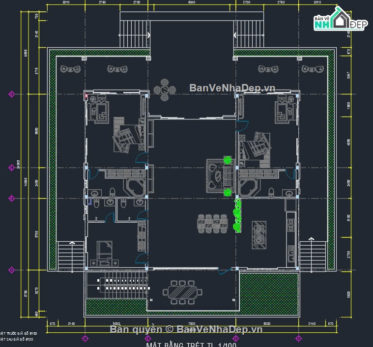 Thiết kế biệt thự,File autocad biệt thự,cad biệt thự,biệt thự sân vườn
