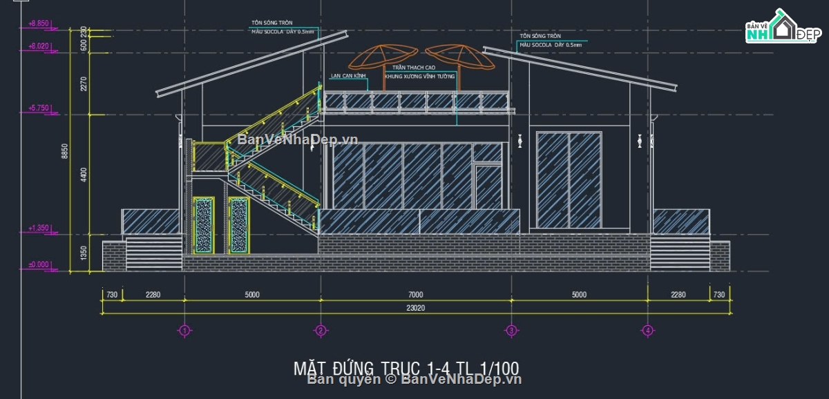 Thiết kế biệt thự,File autocad biệt thự,cad biệt thự,biệt thự sân vườn
