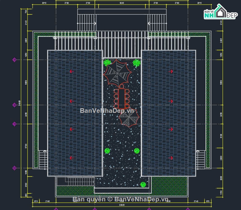 Thiết kế biệt thự,File autocad biệt thự,cad biệt thự,biệt thự sân vườn