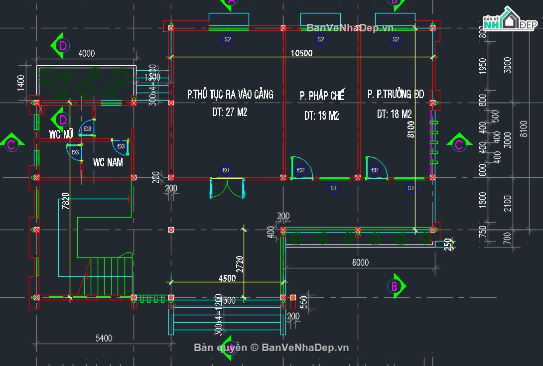 Bản vẽ nhà cảng vụ,bản vẽ nhà công vụ,nhà cảng vụ
