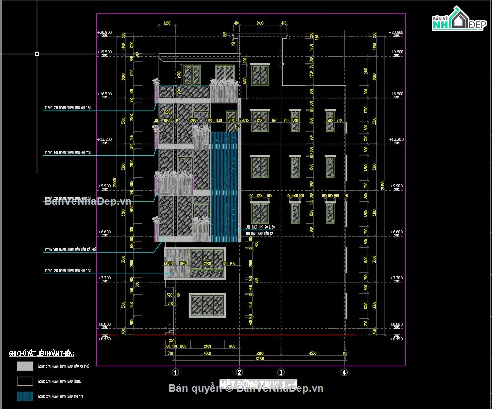 bản vẽ cad nhà phố 5 tầng,Nhà phố 5 tầng,file cad Nhà phố 5 tầng,bản vẽ Nhà phố 5 tầng