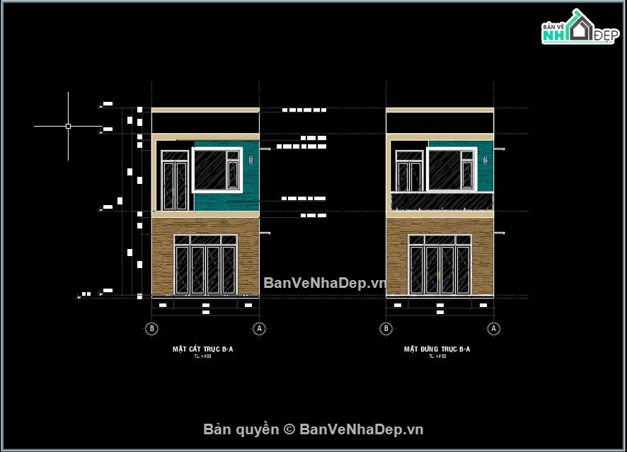 Nhà phố 2 tầng,File cad Nhà phố 2 tầng,Nhà phố 2 tầng 5x17m,thiết kế nhà phố 2 tầng,mẫu nhà phố 2 tầng