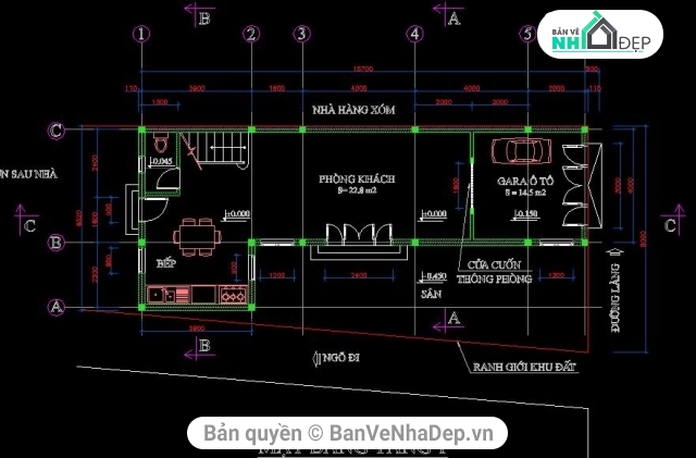 Thiết kế nhà phố,nhà dân 6.52x15.7m,mẫu nhà phố đẹp