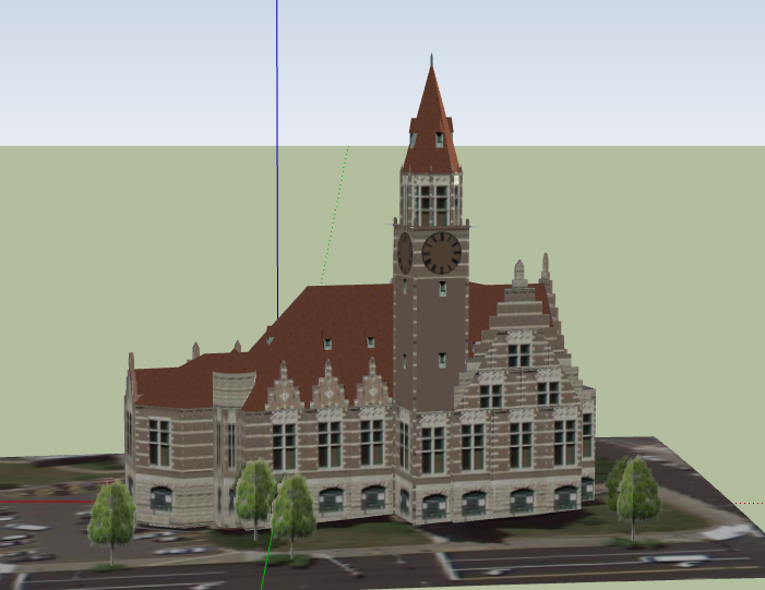 dựng bao cảnh sketchup nhà tòa án,file 3d su nhà tòa án,model sketchup mẫu nhà tòa án