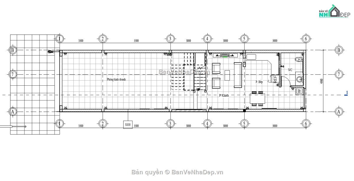 Bản vẽ nhà phố,nhà phố 2 tầng,bản vẽ nhà phố 2 tầng
