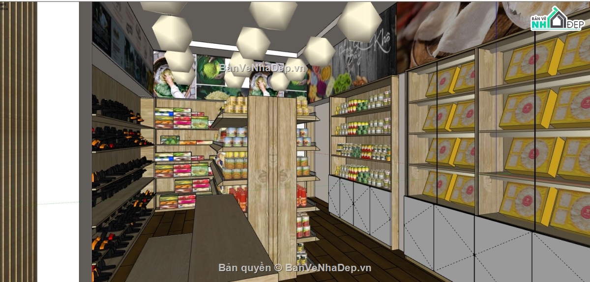 Model su siêu thị mini,thiết kế siêu thị,file 3d su thiết kế siêu thị,siêu thị mini