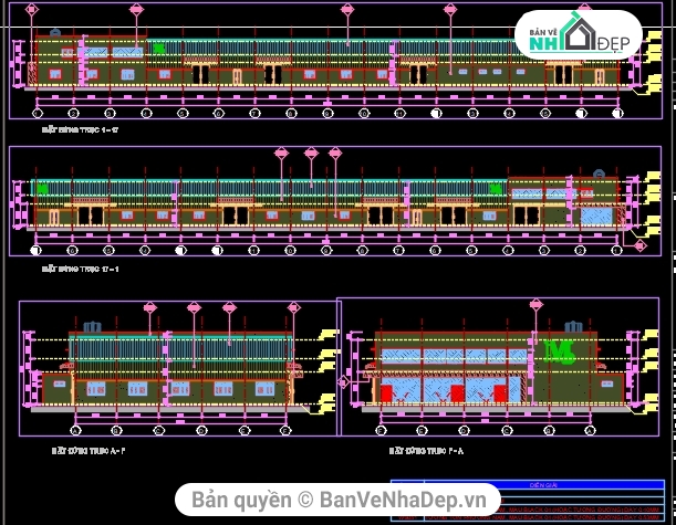 Bộ 7 file thiết kế nhà xưởng công nghiệp trên phần mềm AutoCAD cực kì chất lượng