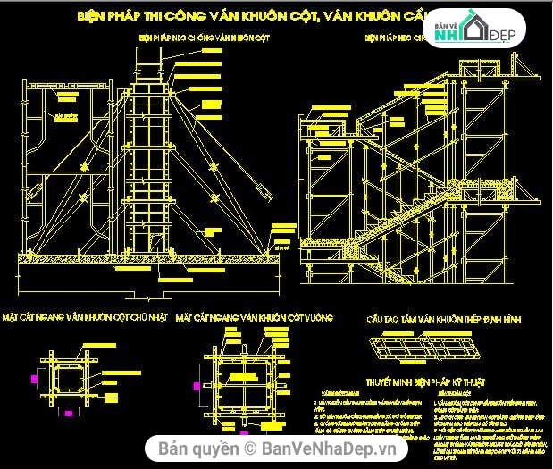 chi tiết thi công,thi công,Biện pháp thi công,nhà 9 tầng