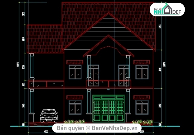 biệt thự phố,biệt thự 2 tầng 10x20m,mẫu nhà biệt thự 2 tầng,bản vẽ biệt thự 2 tầng,thiết kế biệt thự 2 tầng