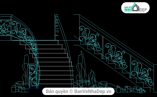 cầu thang đẹp,cầu thang sắt,bản vẽ cầu thang sắt,thiết kế cầu thang sắt