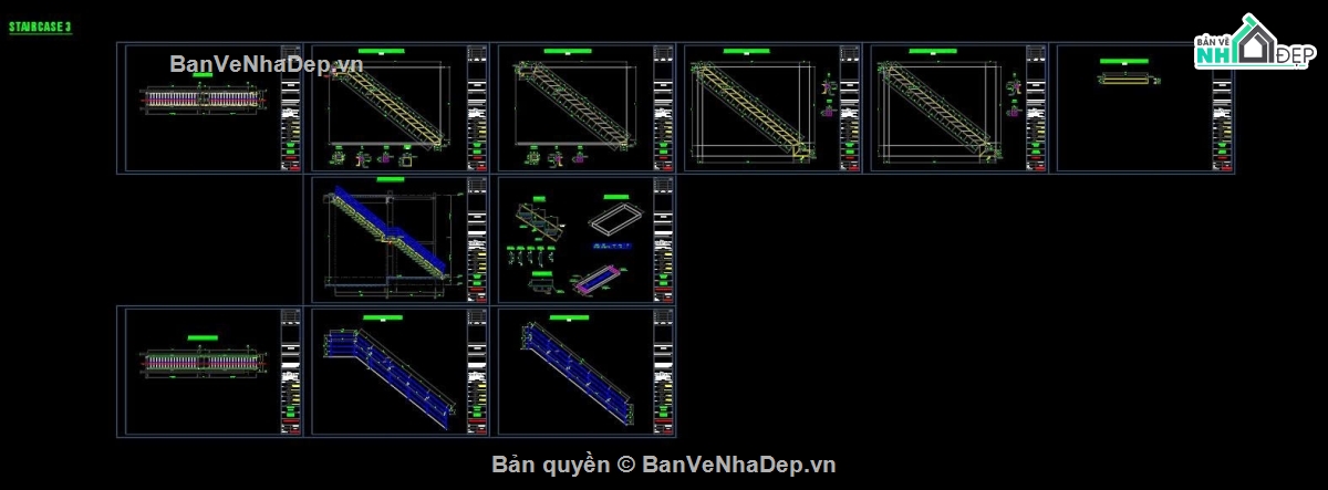 Bản vẽ thiết kế chi tiết cầu thang thép nhà xưởng,chi tiết cầu thang,Bản vẽ cầu thang thép,Thiết kế chi tiết cầu thang thép