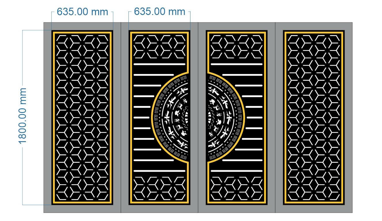 mẫu cổng 4 cánh,cổng 4 cánh cnc,file cnc cổng 4 cánh