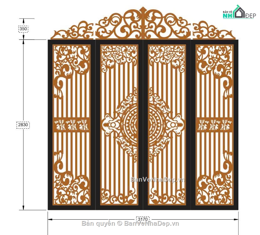mẫu cổng 4 cánh,file cnc cổng 4 cánh,mẫu cnc cổng 4 cánh