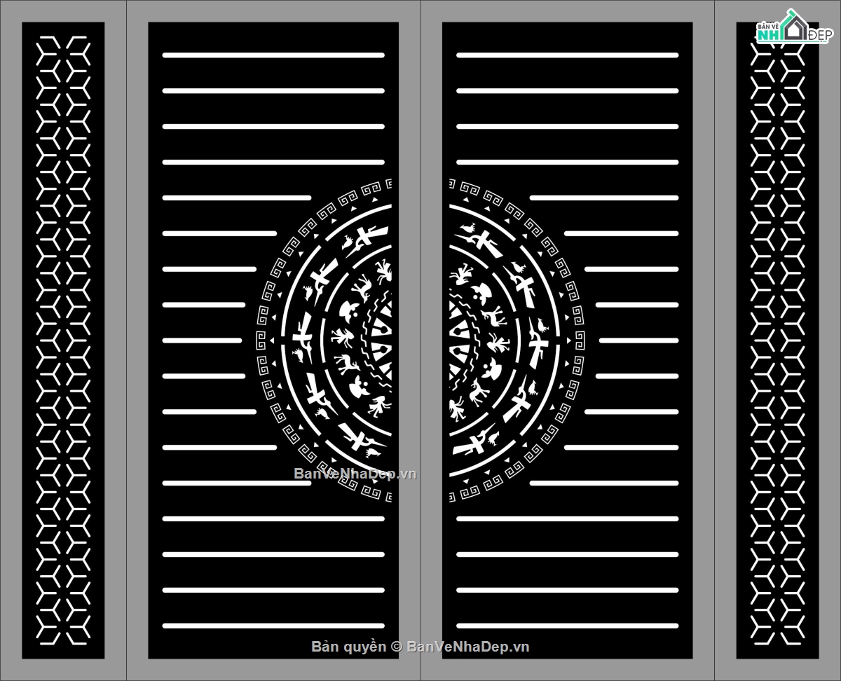 mẫu cổng,mẫu cổng 4 cánh,file cnc cổng 4 cánh