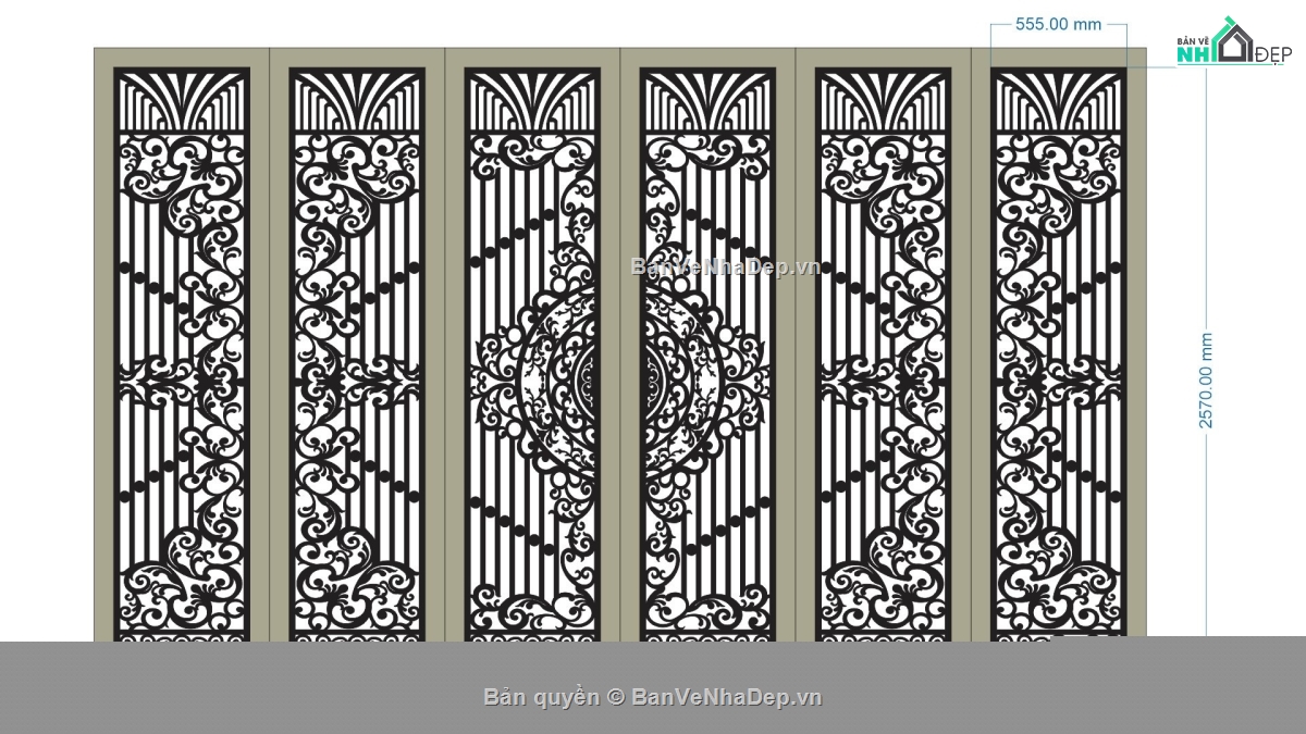 file cnc cổng 6 cánh,mẫu cnc cổng 6 cánh,cổng 6 cánh cnc