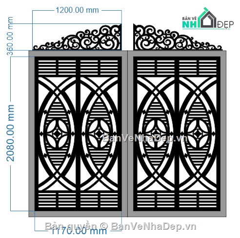 cổng 2 cánh cnc,file cnc cổng 2 cánh,mẫu cnc cổng 2 cánh