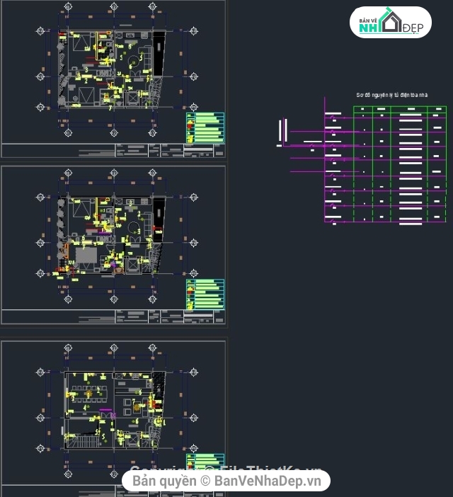 bản vẽ CAD biệt thự,bản vẽ cơ điện,hệ thống điện nhà phố,điện công trình,điện biệt thự,bản vẽ điện biệt thự