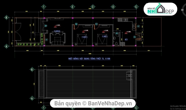 nhà cấp 4,nhà 1 tầng,Nhà cấp 4 kt 5x15m,nhà 1 tầng 5x15m,bản vẽ nhà cấp 4