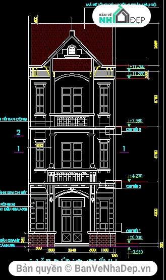 Bản vẽ nhà phố 3 tầng,nhà dân dụng,nhà dân cư,File cad nhà phố 3 tầng