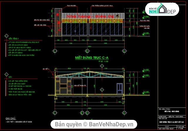 Bản vẽ kiến trúc Nhà hàng,cad kiến trúc siêu thị,siêu thị nhà hàng,bản vẽ nhà hàng siêu thị mini,bản vẽ nhà hàng siêu thị mini 15x30.28m