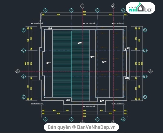 Bản vẽ kiến trúc Nhà,kiến trúc 6 tầng,Nhà làm việc 6 tầng 15.4x17.8m,bản vẽ nhà làm việc 6 tầng