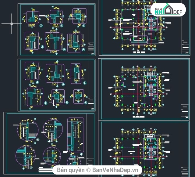 Bản vẽ kiến trúc Nhà,kiến trúc 6 tầng,Nhà làm việc 6 tầng 15.4x17.8m,bản vẽ nhà làm việc 6 tầng