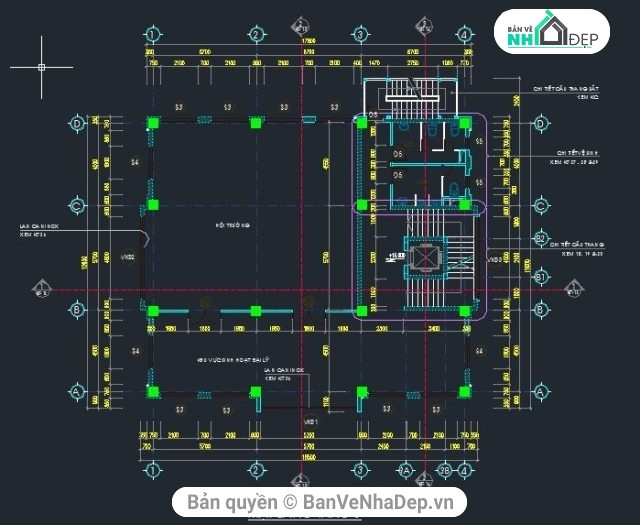 Bản vẽ kiến trúc Nhà,kiến trúc 6 tầng,Nhà làm việc 6 tầng 15.4x17.8m,bản vẽ nhà làm việc 6 tầng