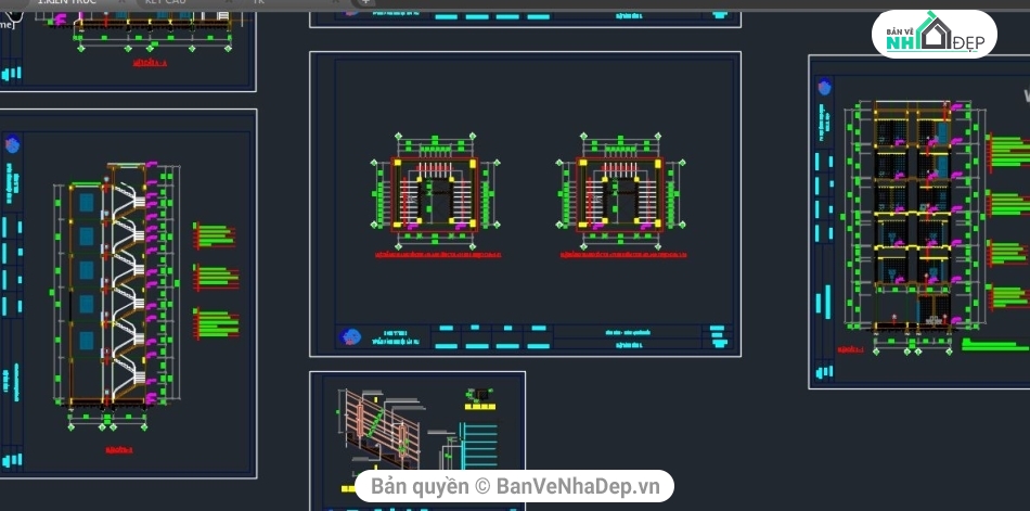 Bản vẽ nhà phố,nhà phố 6 tầng,Bản vẽ nhà phố 6 tầng,cad nhà 6 tầng 8x16m,Kiến trúc nhà 6 tầng