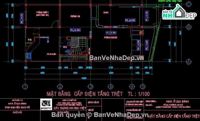 Nhà ở gia đình,nhà ở 8x17m,nhà 2 tầng mặt phố,bản vẽ nhà 2 tầng,cad nhà ở,thiết kế nhà 2 tầng