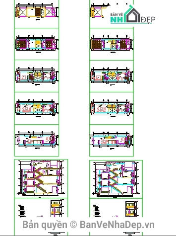 Bản vẽ nhà phố,nhà 4 tầng 4x16m,kiến trúc 4 tầng,Bản vẽ kiến trúc nhà phố,bản vẽ nhà phố 4 tầng