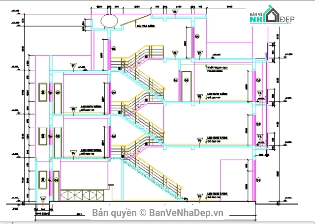 Bản vẽ nhà phố,nhà 4 tầng 4x16m,kiến trúc 4 tầng,Bản vẽ kiến trúc nhà phố,bản vẽ nhà phố 4 tầng