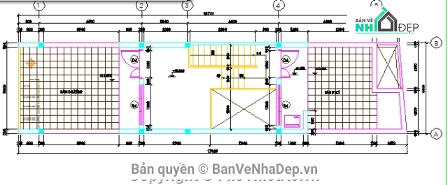 Bản vẽ nhà phố,nhà 4 tầng 4x16m,kiến trúc 4 tầng,Bản vẽ kiến trúc nhà phố,bản vẽ nhà phố 4 tầng